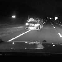 <p>The moment just before an 85-year-old man crashed into a Connecticut State Trooper just after midnight on Friday, Nov. 15.&nbsp;</p>