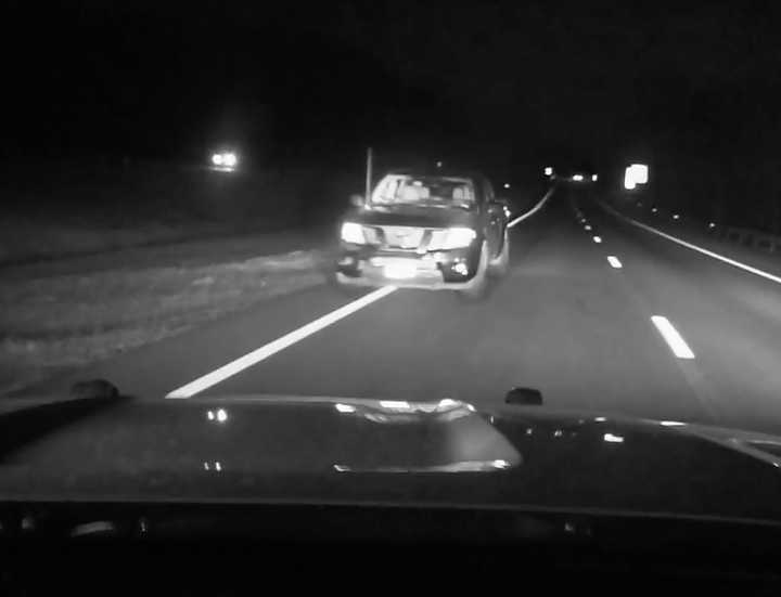 The moment just before an 85-year-old man crashed into a Connecticut State Trooper just after midnight on Friday, Nov. 15.&nbsp;