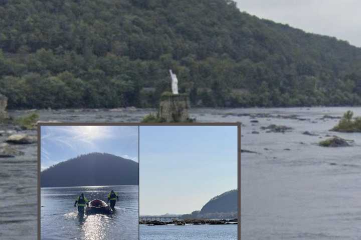 Injured Kayaker Rescued After Stranded By Susquehanna River's Statue Of Liberty