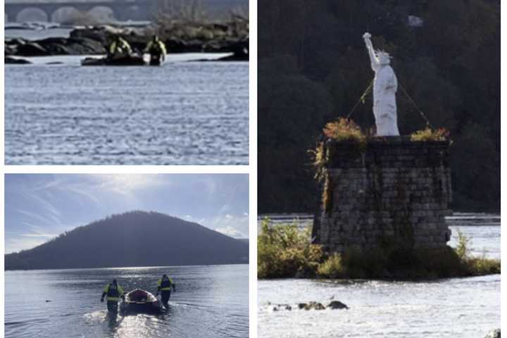 Injured Kayaker Rescued After Stranded By Susquehanna River's Statue Of Liberty