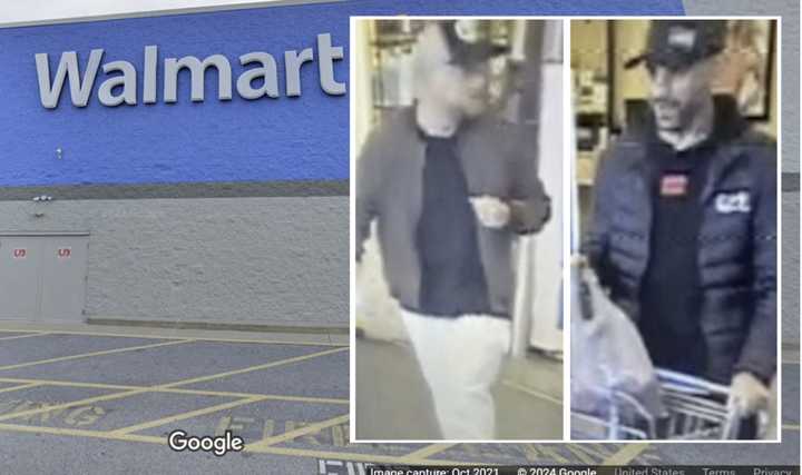 The suspects and the Walmart where the credit card skimmer was found.&nbsp;