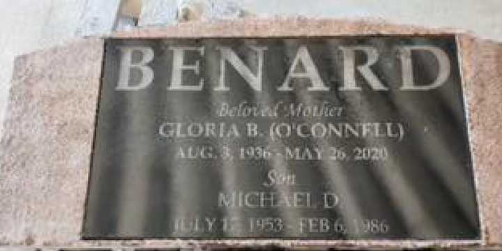 Police are asking for help to find the headstone of Gloria Benard and her son Michael Benard. 