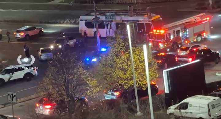 The scene of the SEPTA bus crash on City Line Avenue.