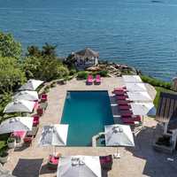 <p>The pool overlooks Long Island Sound.</p>