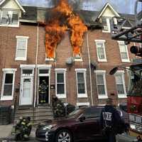 <p>The scene of the rowhome fire in Norristown.</p>