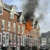 <p>The scene of the Norristown rowhome fire that displaced 40 people. </p>