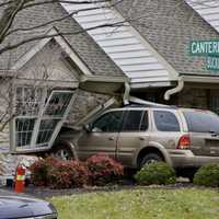 <p>The scene of the vehicle into a home on Buckingham Lane in Leacock Township.</p>