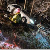 ROPE RESCUE: Car Plunges Down Icy Embankment In Dutchess County