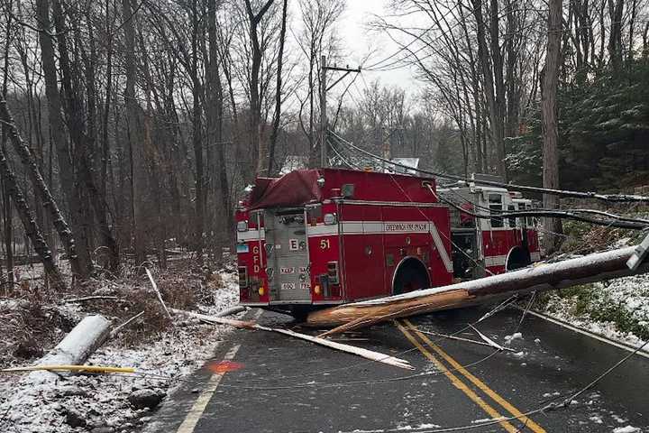 CT Fire Truck Crashes After Police Car Burns Down