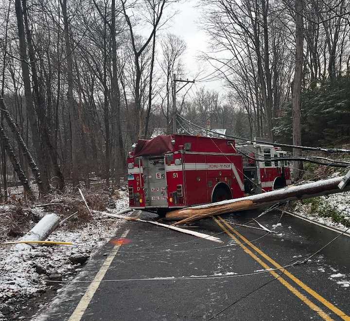 Greenwich Fire Department Engine 8 crashed on an icy road Thursday morning, Dec. 5.&nbsp;