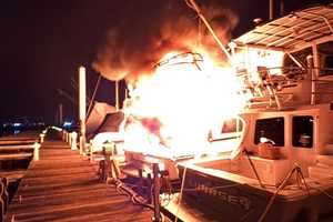 Blaze Engulfs 2 Boats At Norwalk Dock, Threatens To Destroy Several Others