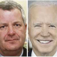 <p>Former Judge Michael Conahan and President Joe Biden who commuted his sentence.  </p>