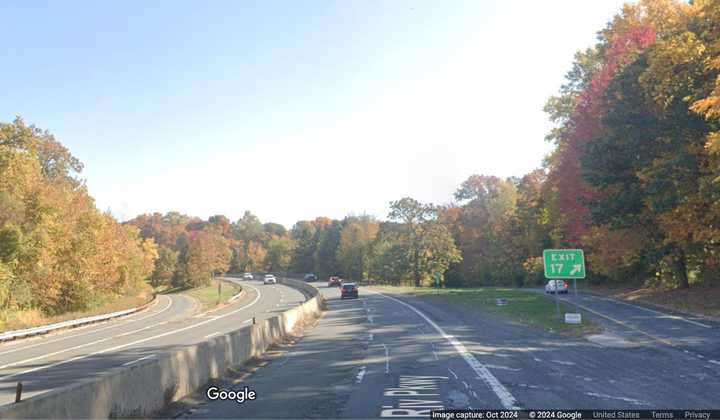 The Hutchinson River Parkway in Rye Brook near Lincoln Avenue. 