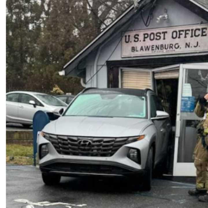 A car crashed into the Blawenburg post office.