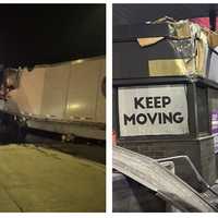 <p>The PA Turnpike toll booth on I-376 in Chippewa Township after a tractor-trailer slammed into it. </p>