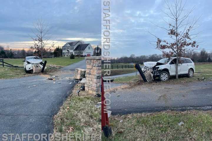 Driver Admits He Had 'Probably Too Much' After Crashing Into Stone Pillar In Stafford: Sheriff