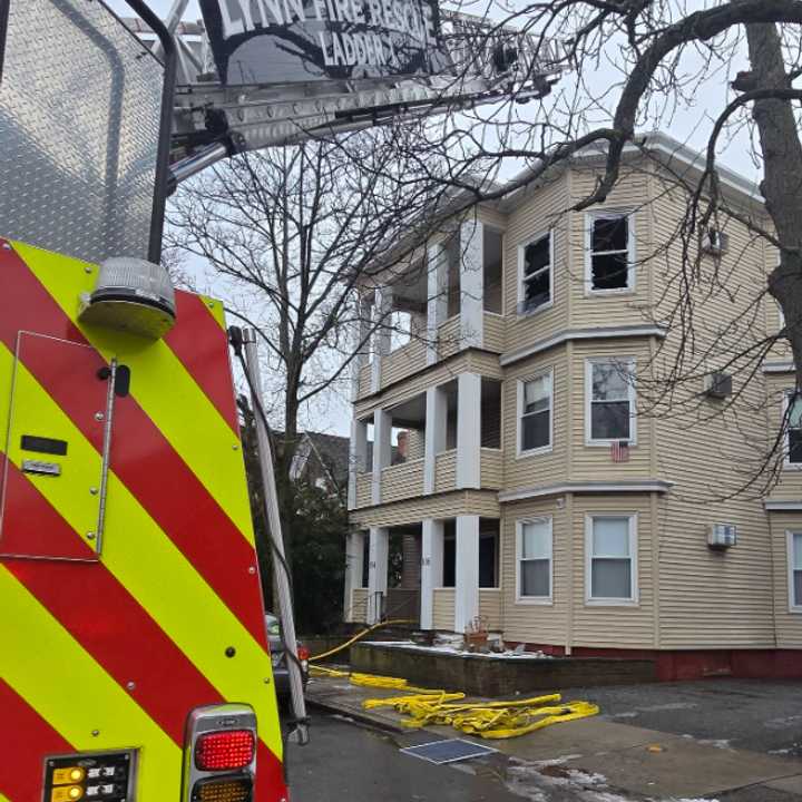 Lynn firefighters battled a blaze at a six-family apartment building at 104-106 Lewis Street around 11:45 a.m. on Saturday, Dec. 28. A man injured in the fire died from his wounds at a hospital a day later.&nbsp;