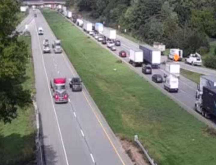 The delays on Route 283 in Mount Joy due to a tractor-trailer fire.