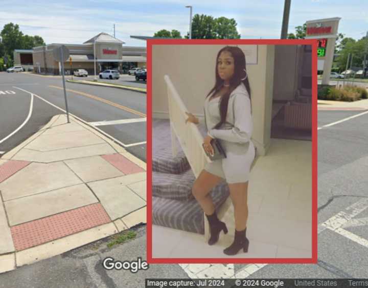 Latoya Davis and the Wawa where she was shot dead.