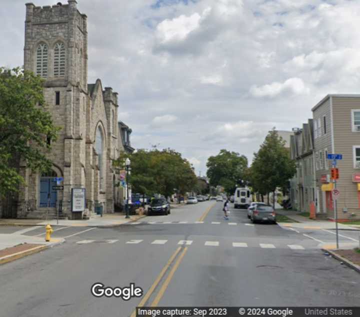 The intersection of South 15th and Derry streets in Harrisburg where the girl was struck.