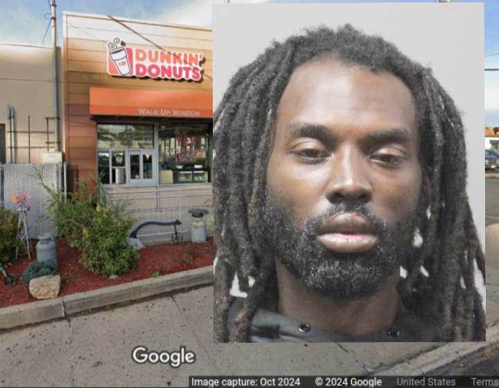 Mark Berko and the Dunkin Donuts at 299 Burnside Avenue in Lawrence that he has repeatedly burglarized, police say.