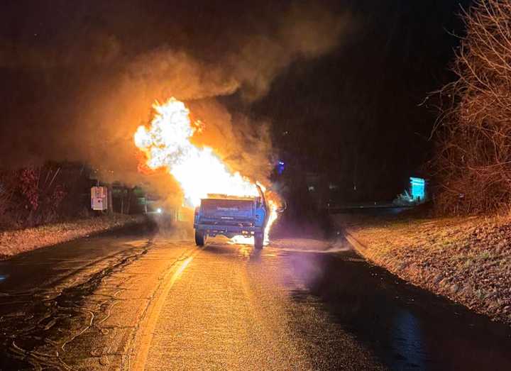 A car burst into flames in Brookfield on New Year's Day. 