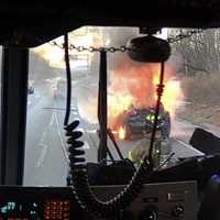 Flames Engulf Vehicle On I-83 As Snowstorm Looms: Newberry Township Firefighters Save The Day