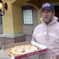 <p>Dave Portnoy at Pizza John's in Essex.</p>