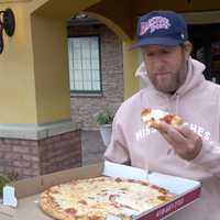 <p>Dave Portnoy at Pizza John's in Essex.</p>