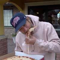 <p>Dave Portnoy at Pizza John's in Essex.</p>