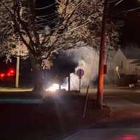 Live Wires Spark Blaze On Port Chester Street (VIDEO)