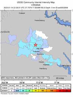 Minor Earthquake Shakes Virginia Communities; No Major Damage Reported