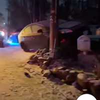 Vehicles Crash Into Poles, Rocks, Hydrants Amid Snowstorm In Monsey, Airmont (VIDEO)