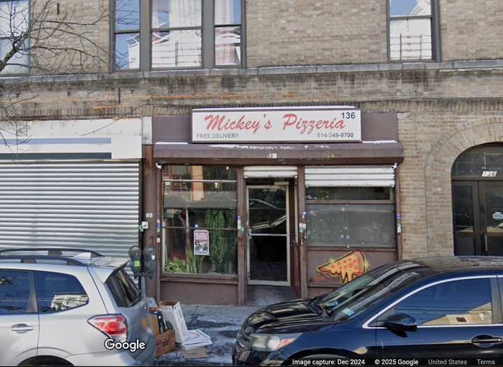 The incident happened in front of Mickey's Pizzeria in Yonkers, police said. 