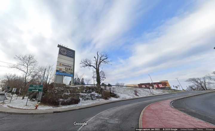 The crash area in front of the former TGI Fridays locale at the Cross County Center. 