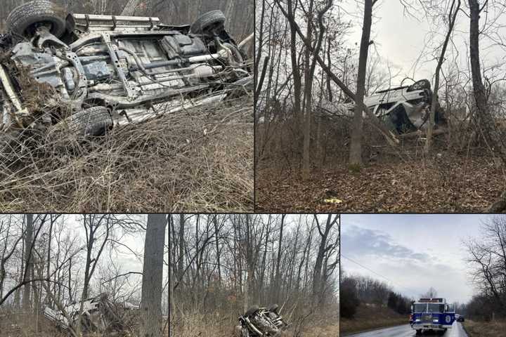 Car Flips Onto Roof In Franklin County Crash, Driver Hospitalized: Fire Crews (PHOTOS)