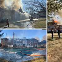 Two-Alarm Fire Collapses Potomac Mansion (DEVELOPING)