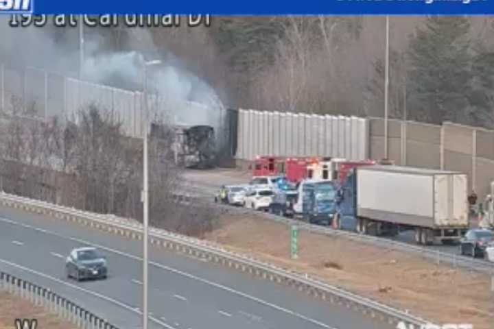 I-95 Lanes Shut Down Due To Vehicle Fire In Woodbridge (DEVELOPING)