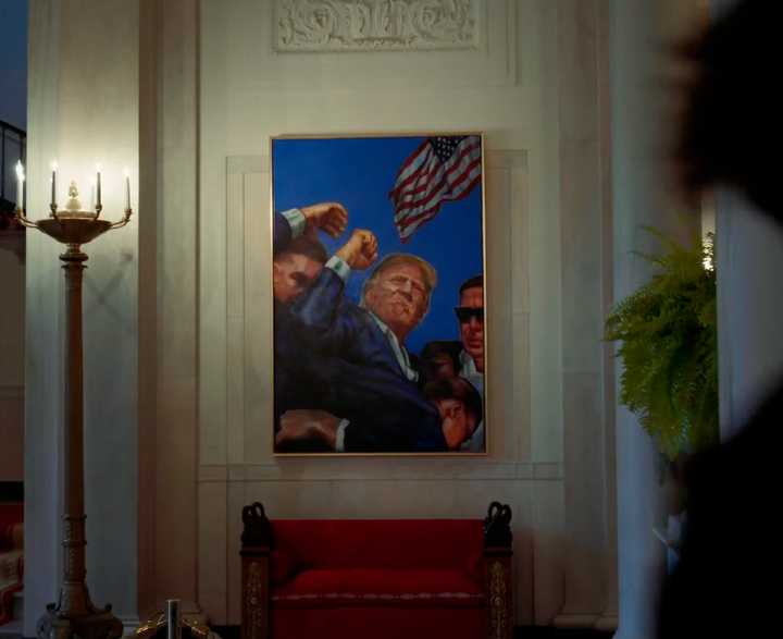 The new portrait hanging in the White House.