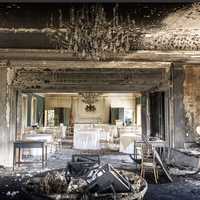 <p>The interior of the firebombed Pennsylvania Governor's Mansion. </p>