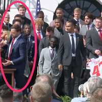 <p>Vice President JD Vance fumbling the championship trophy.</p>