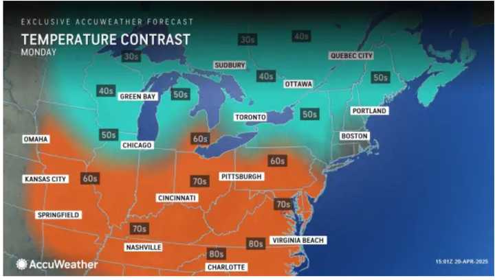 Cool conditions marked the start of the day on Monday, April 21, and temperatures will remain below what's normal for this time of year.
  

