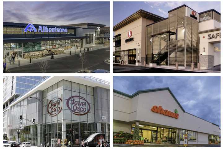 Four of Albertsons 2,200 stores which include Safeway, Vons, Jewel-Osco, Shaw's, Acme, Tom Thumb, Randalls, United Supermarkets, Pavilions, Star Market, Haggen, Carrs, Kings Food Markets, Balducci's Food Lovers Market, and of course Albertsons.