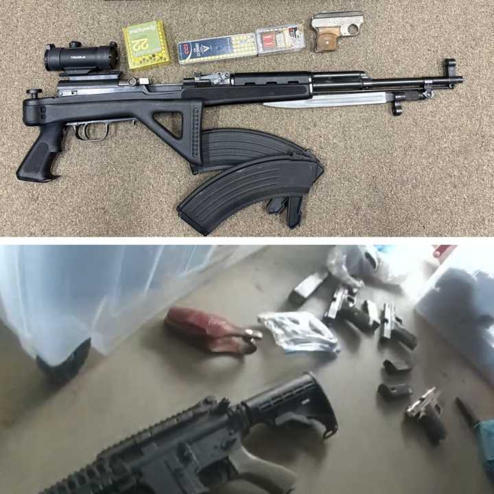 Weapons recovered in Maryland.