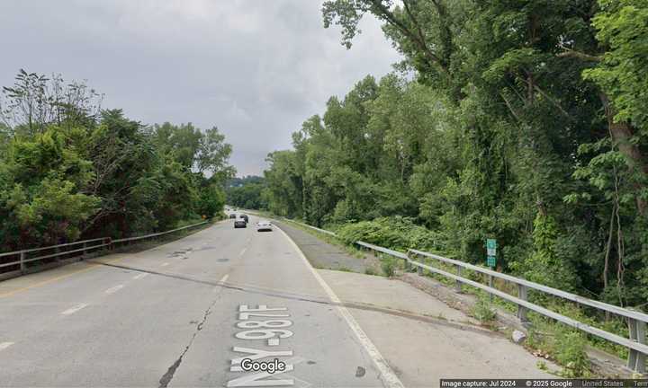 The scene of the crash on the Sprain Brook Parkway in Elmsford. 