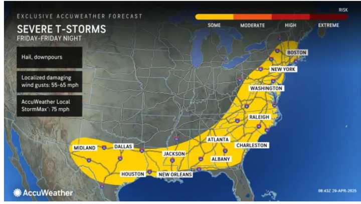 The sprawling system is on track to hit the East Coast on Friday, May 2.