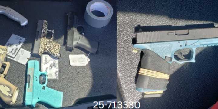 The recovered weapons