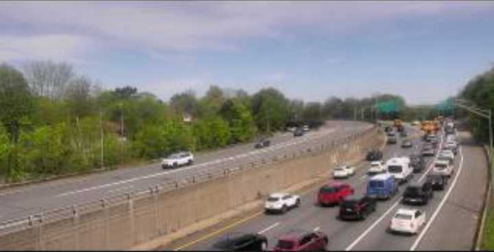 Traffic delays on the Cross County Parkway on Tuesday, April 29.&nbsp;