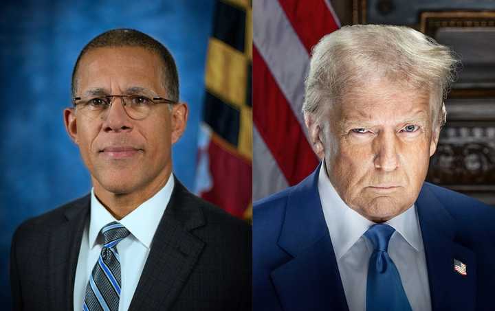 Maryland AG Anthony Brown and President Donald Trump.