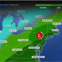 <p>It will remain damp with showers and scattered storms on Saturday, May 3.</p>